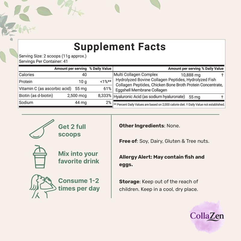 Multi Collagen Peptides + Vitamin C & Hyaluronic Acid