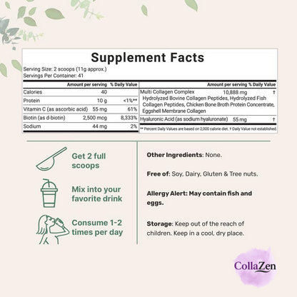 Multi Collagen Peptides + Vitamin C & Hyaluronic Acid